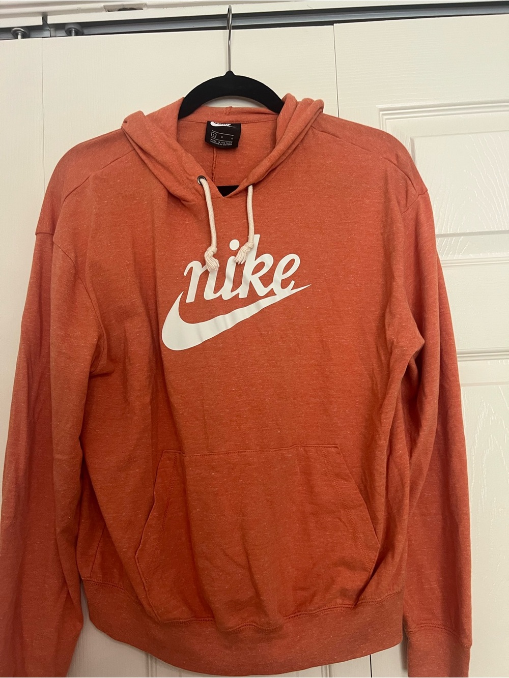 Nike Orange Pullover Hoodie with White Logo